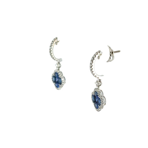 Sapphire Clover Dangle Earrings