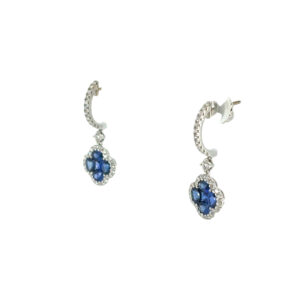 Sapphire Clover Dangle Earrings