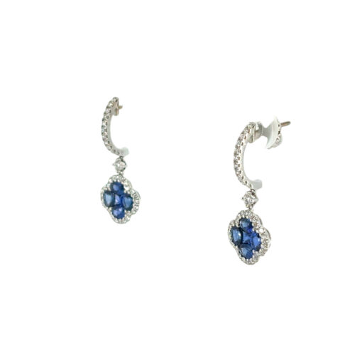 Sapphire Clover Dangle Earrings