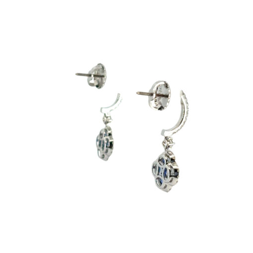 Sapphire Clover Dangle Earrings