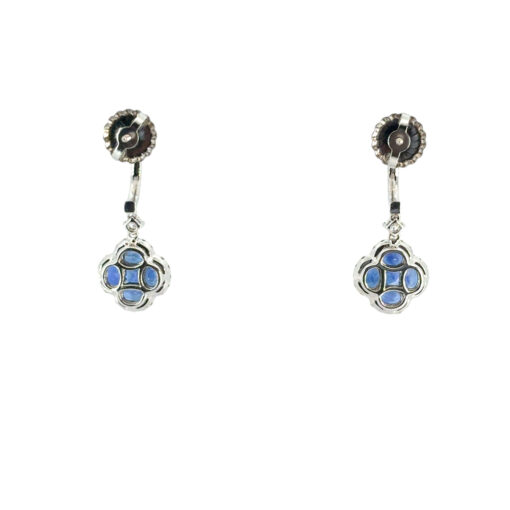 Sapphire Clover Dangle Earrings