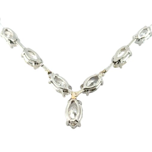 Platinum 14.05ctw Marquise Cut Diamond Necklace - Image 7