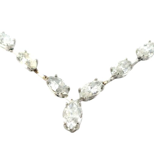 Platinum 14.05ctw Marquise Cut Diamond Necklace - Image 10
