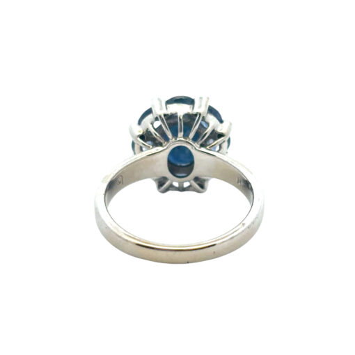 14k White Gold 4.8ctw Blue Sapphire Ring - Image 15