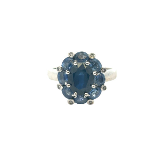 14k White Gold 4.8ctw Blue Sapphire Ring - Image 17