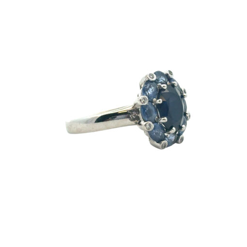 14k White Gold 4.8ctw Blue Sapphire Ring - Image 8