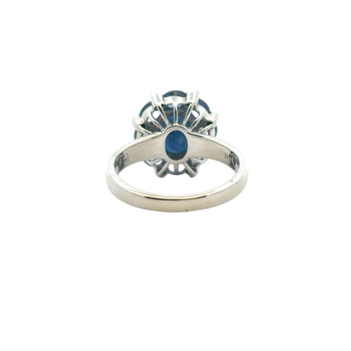 14k White Gold 4.8ctw Blue Sapphire Ring - Image 10