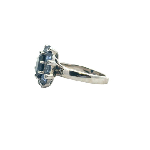 14k White Gold 4.8ctw Blue Sapphire Ring - Image 11