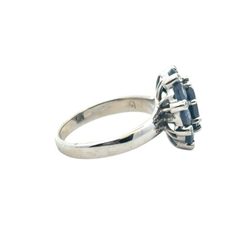 14k White Gold 4.8ctw Blue Sapphire Ring - Image 14