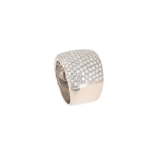 18k White Gold 2.35ctw Round Brilliant Natural Diamond Pave Ring - Image 5
