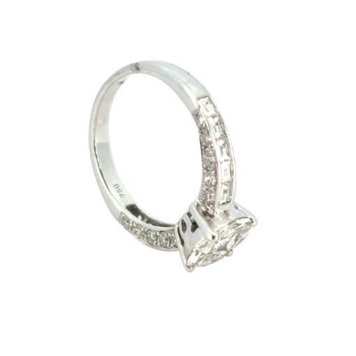18k White Gold 0.58ct Marquise and Princess Cut Natural Diamond Engagement Ring - Image 11
