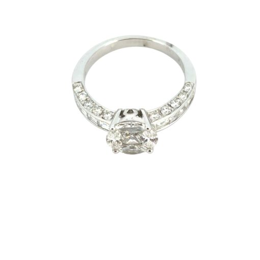 18k White Gold 0.58ct Marquise and Princess Cut Natural Diamond Engagement Ring - Image 12