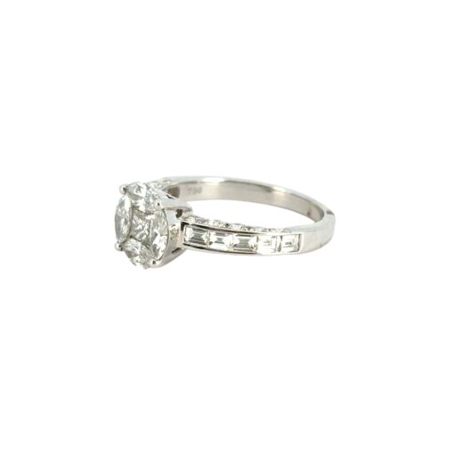 18k White Gold 0.58ct Marquise and Princess Cut Natural Diamond Engagement Ring - Image 7