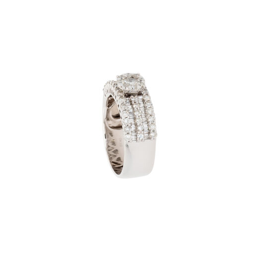 18k White Gold 1.40ctw Round Brilliant Natural Diamond Cluster Ring - Image 7