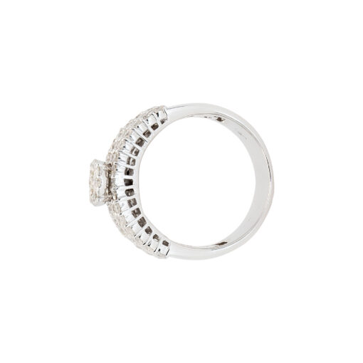 18k White Gold 1.40ctw Round Brilliant Natural Diamond Cluster Ring - Image 10