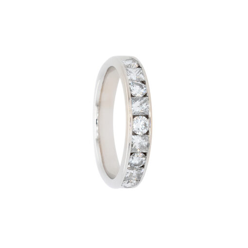 14k White Gold 0.84ctw Round Brilliant and Princess Cut Natural Diamond Ring - Image 5