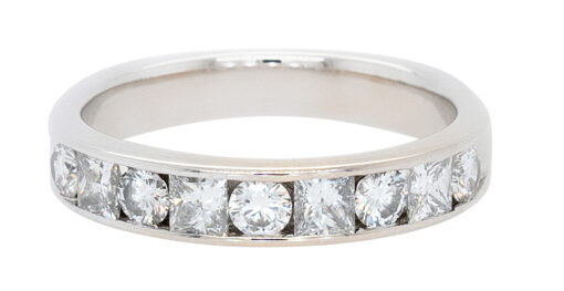 14k White Gold 0.84ctw Round Brilliant and Princess Cut Natural Diamond Ring - Image 2