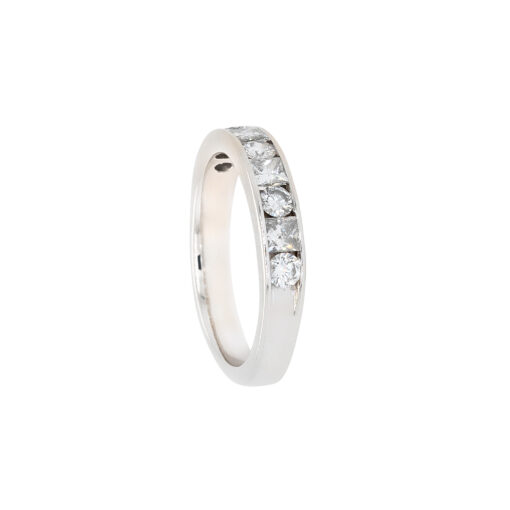 14k White Gold 0.84ctw Round Brilliant and Princess Cut Natural Diamond Ring - Image 6