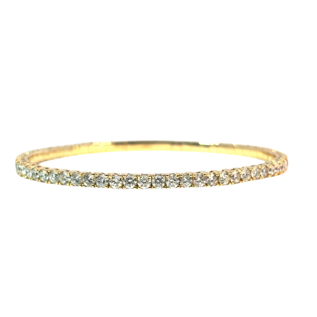 14k Yellow Gold 5.40ctw Round Brilliant Natural Diamonds Tennis Bracelet