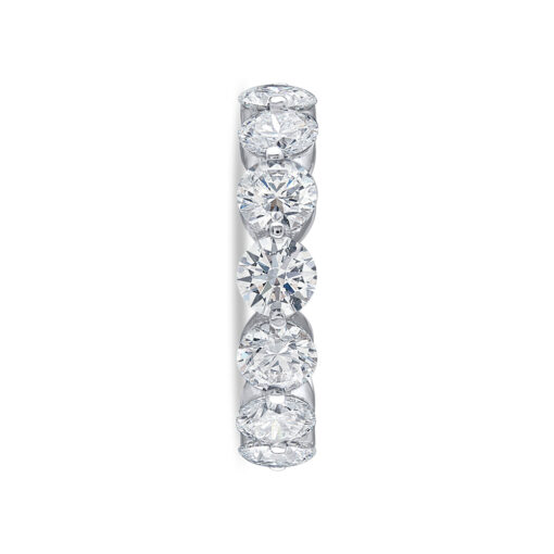 18k White Gold GIA Certified 5.6ctw Natural D Flawless Round Brilliant Diamond Eternity Ring - Image 4