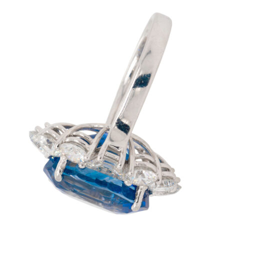Platinum GIA Certified Sapphire and Diamond Ring - Image 7