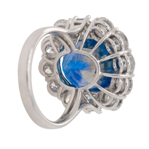 Platinum GIA Certified Sapphire and Diamond Ring - Image 8