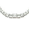 18k White Gold 19.06ctw Graduated Diamond Tennis Necklace - Image 9