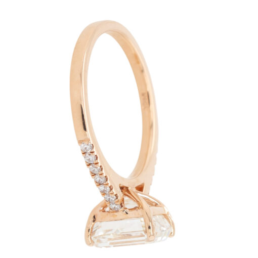 14k Rose Gold 3.01ct GIA-Certified Emerald-Cut  Diamond Engagement Ring - Image 10