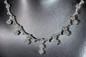 Diamond Flower Drop Necklace