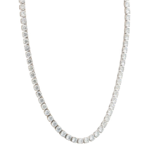 18k White Gold 24.20ctw Diamond Tennis Necklace - Image 5