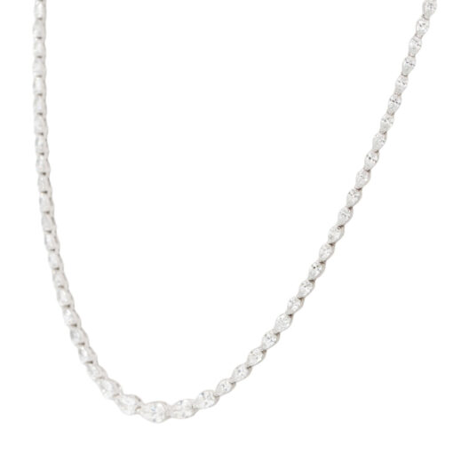 14k White Gold 3.45ctw Graduating Pear Diamond Necklace - Image 5