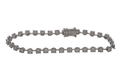 10k White Gold 3.30ctw Round Brilliant Diamond Tennis Bracelet