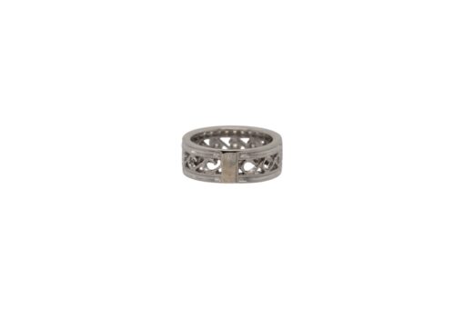 14k White Gold Vintage Ring Set with Natural Diamonds - Image 3