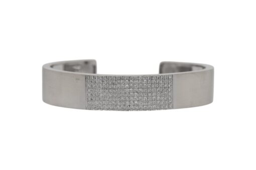 18k White Gold Diamond Cuff Set with 0.80ctw of Natural Diamonds