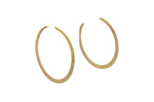 18k Yellow Gold Hammered Hoop Earrings