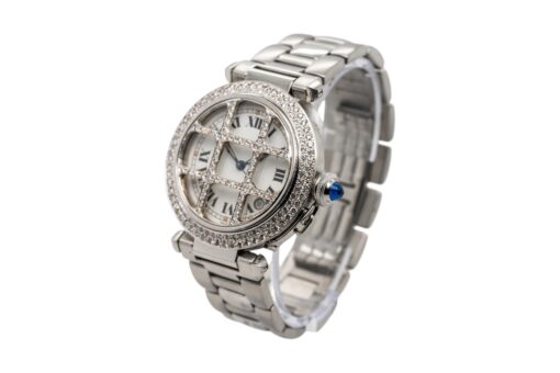 Cartier Pasha 38mm Roman Dial Diamond Stainless Steel Watch - Image 2