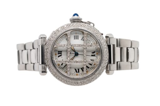 Cartier Pasha 38mm Roman Dial Diamond Stainless Steel Watch - Image 3