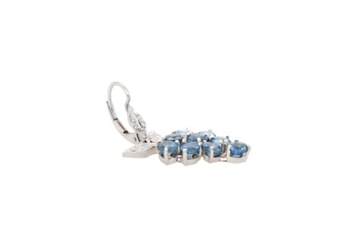 Cathy Waterman Natural Diamond and Sapphire Grape Dangle Drop Platinum Earrings - Image 3