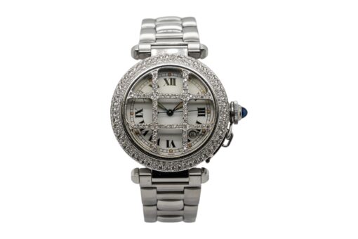 Cartier Pasha 38mm Roman Dial Diamond Stainless Steel Watch