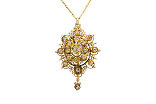 Diamond Brooch Pendant Necklace