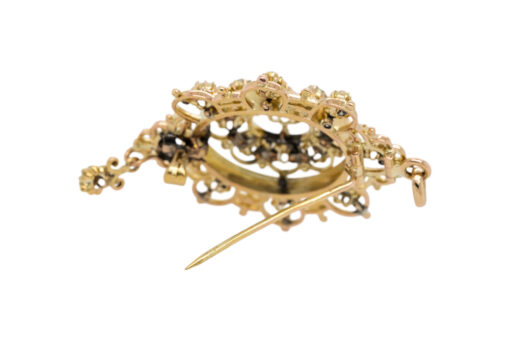 Diamond Brooch Pendant Necklace
