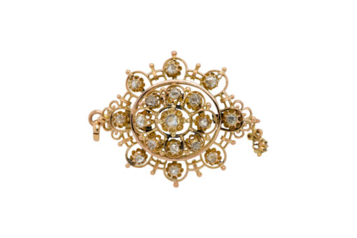 Diamond Brooch Pendant Necklace
