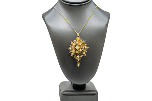 Diamond Brooch Pendant Necklace