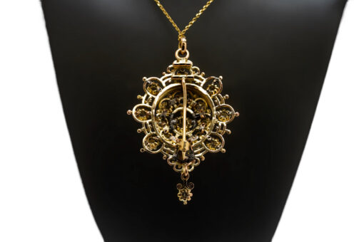 Diamond Brooch Pendant Necklace