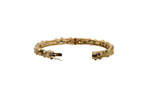 Emerald Sapphire Bark Bangle