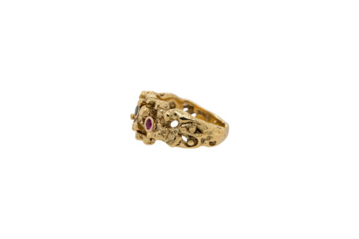 Emerald Sapphire Bark Ring