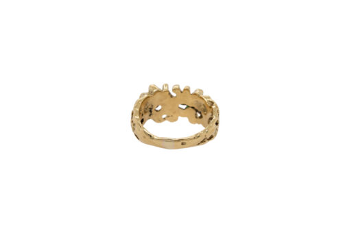 Emerald Sapphire Bark Ring