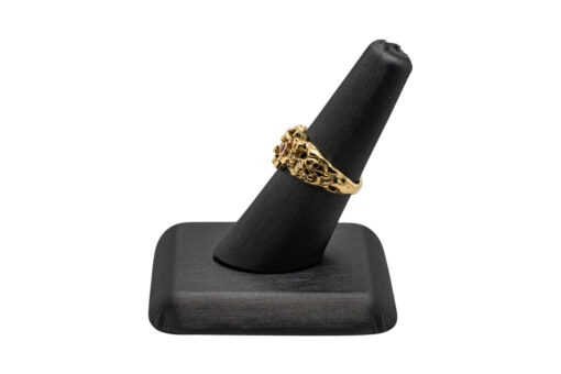 Emerald Sapphire Bark Ring