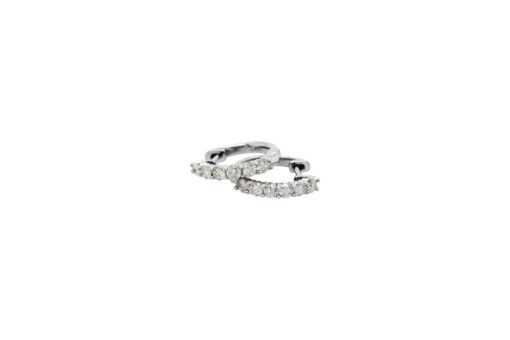 14k White Gold 0.50ctw Diamond Hoop Earrings - Image 6