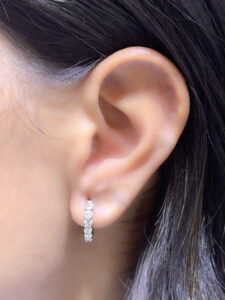 14k White Gold 0.50ctw Diamond Hoop Earrings